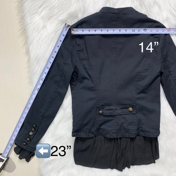 SOLD-Free People High Low Military Navy Jacket - Picture 7 of 8